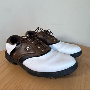 FOOTJOY FJ ORIGINALS #45330 GOLF SHOES - WHITE/BROWN - 8m‎